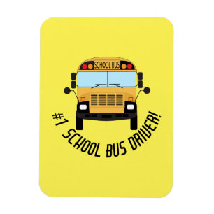 Magnet Flexible Numéro 1 Amusement du chauffeur de bus scolaire