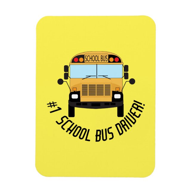 Magnet Flexible Numéro 1 - Amusement du chauffeur de bus scolaire (Vertical)