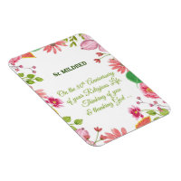 Nun Religieux 80e Anniversaire Fleurs aquarelles