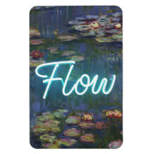 Nymphéas Remix – Néon « FLOW » Art mural et Cadeau