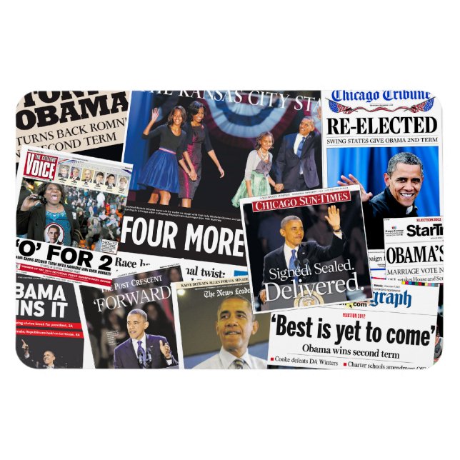 Magnet Flexible Obama 2012 : gros titre (Horizontal)