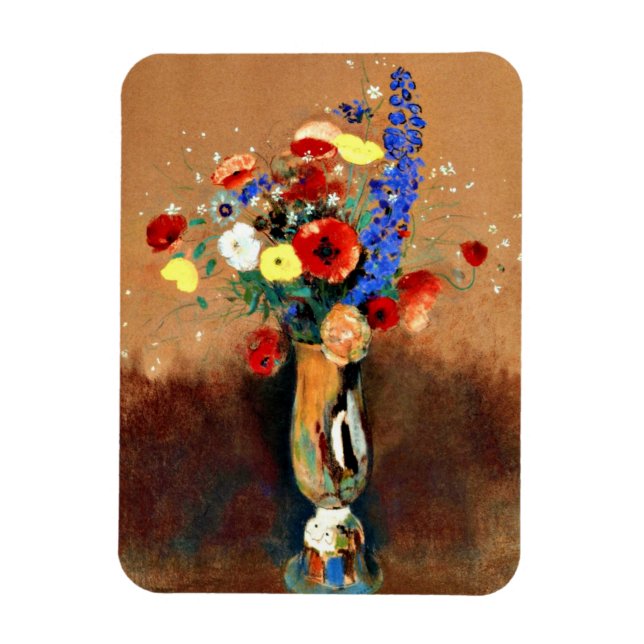 Magnet Flexible Odilon Redon - Bouquet de Fleurs sauvages dans Vas (Vertical)