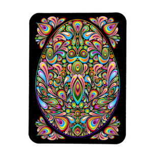 Magnet Flexible Œuf de Pâques Design Psychédélique