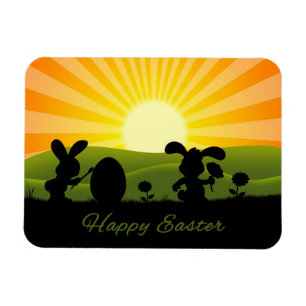 Magnet Flexible Oeuf de peinture de lapin de Pâques mignon