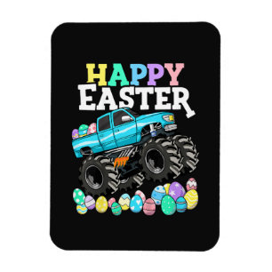 Magnet Flexible Œufs de Pâques de Monster Truck de Joyeuses Pâques