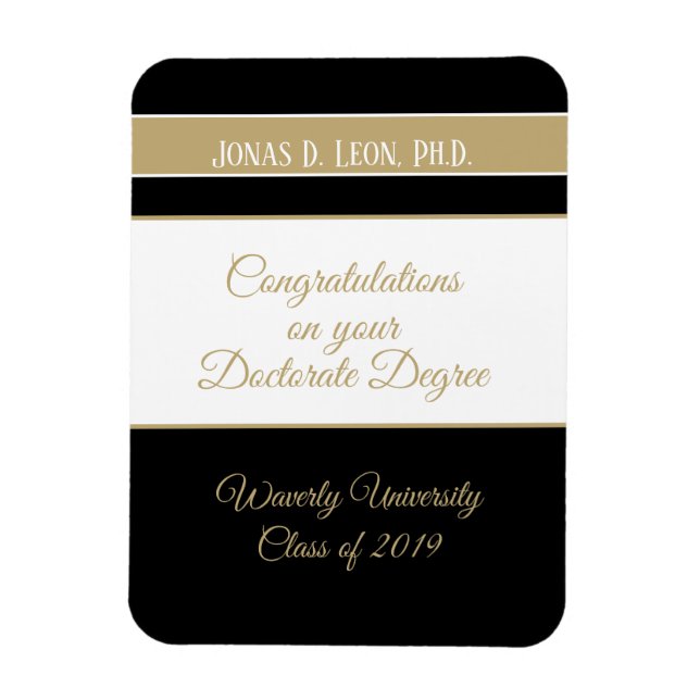 Magnet Flexible Offre-le ! Carte de diplôme de doctorat personnali (Vertical)