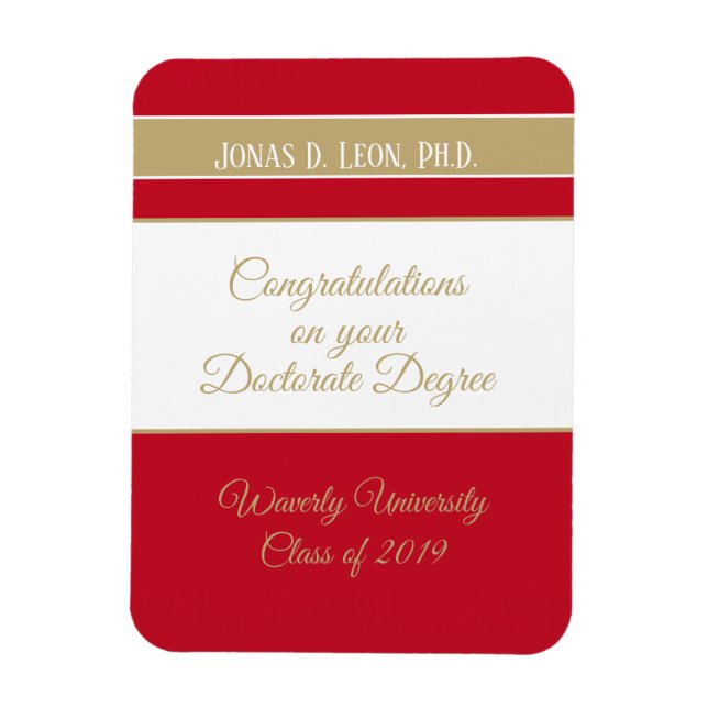 Magnet Flexible Offre-le ! Carte de diplôme de doctorat personnali (Vertical)