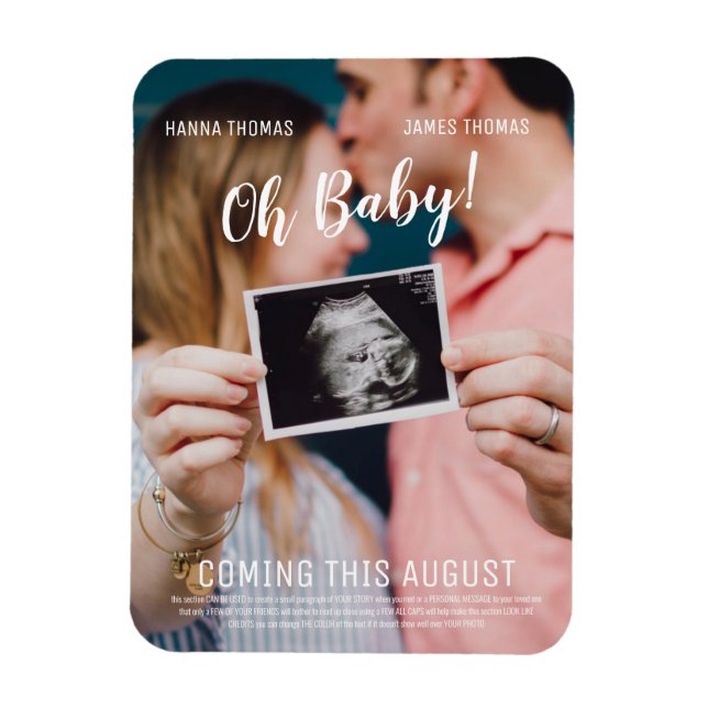 Magnet Flexible Oh Baby Movie Poster Style Faire-part (Vertical)