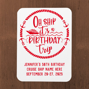 Magnet Flexible Oh Bateau Anniversaire Croisière Porte