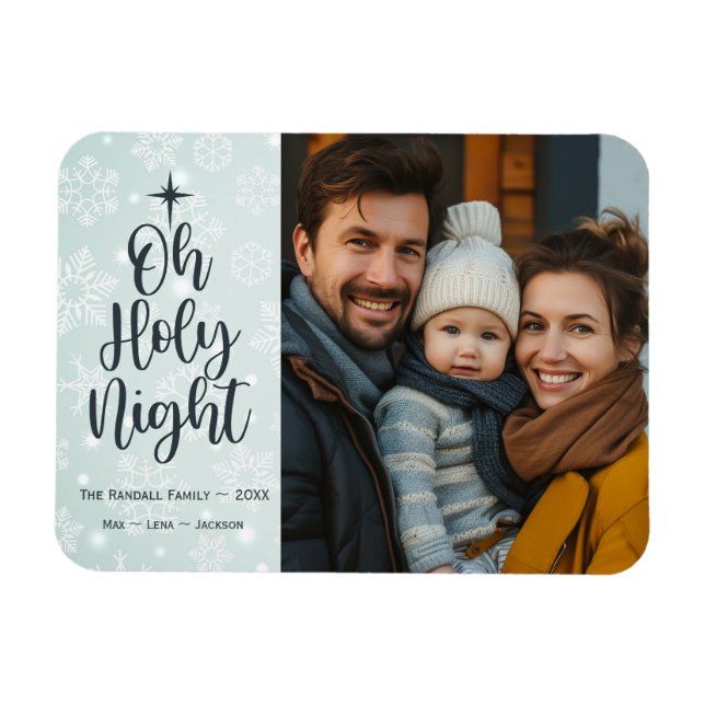 Magnet Flexible Oh Holy Night Custom Photo Religieuse Noël (Horizontal)