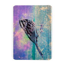 Magnet Flexible Oiseau Abstrait coloré : Oiseau chanteur vibrant