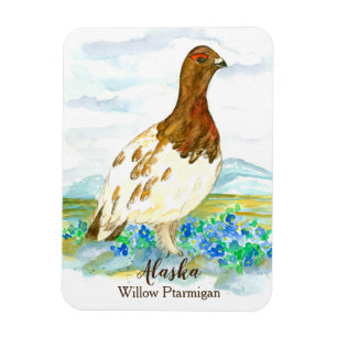 Magnet Flexible Oiseau d'aquarelle du Ptarmigan de la toundra de l