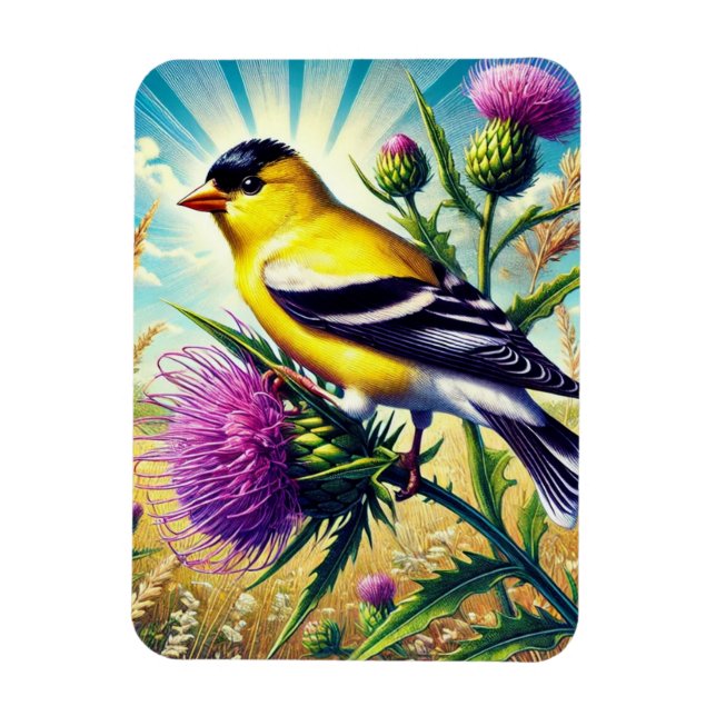 Magnet Flexible Oiseau de l'État de l'Iowa Goldfinch oriental (Vertical)