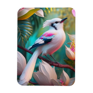 Magnet Flexible Oiseau d'Imaginaire tacheté blanc crêpé