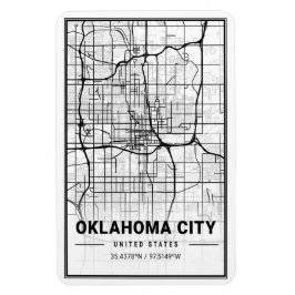 Magnet Flexible Oklahoma City Oklahoma USA Travel City Map Poster