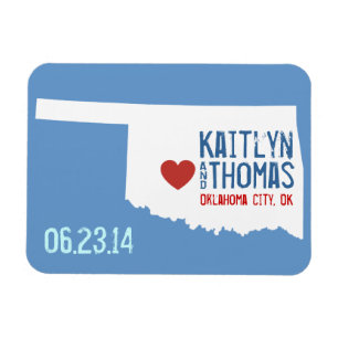 Magnet Flexible Oklahoma Enregistrer la date - Ville personnalisab