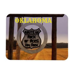 Magnet Flexible OKLAHOMA Route 66 Square MAGNET!!!