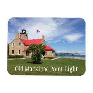 Magnet Flexible Old Mackinac Point Light, Mackinac Bridge