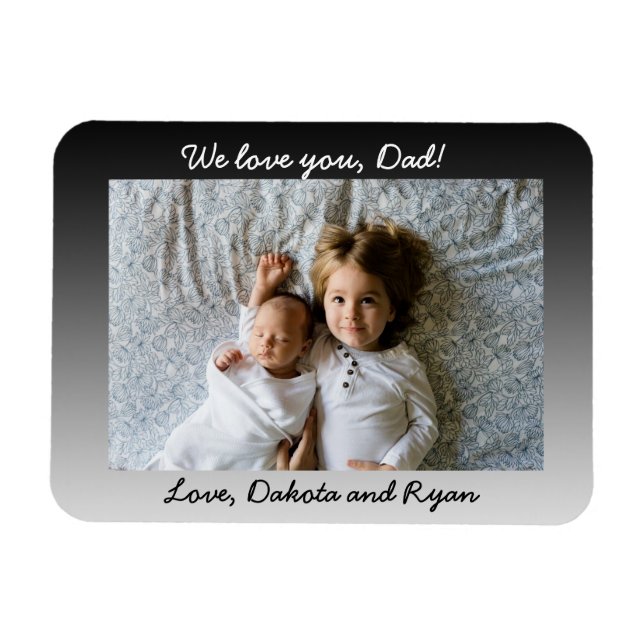 Magnet Flexible On T'Aime Papa, Photo (Horizontal)