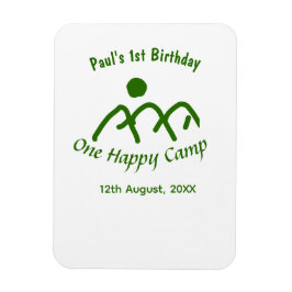 Magnet Flexible One happy camp green mountain sun 1st birthday 