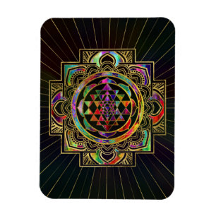 Magnet Flexible Or coloré encadré Sri Yantra Sri Chakra