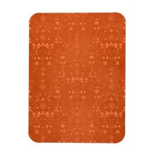 Magnet Flexible Orange Brûlé Profond Motif Damassé Fantaisie