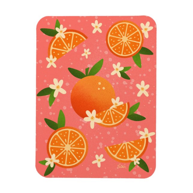 Magnet Flexible Oranges et fleurs d'oranges (Vertical)