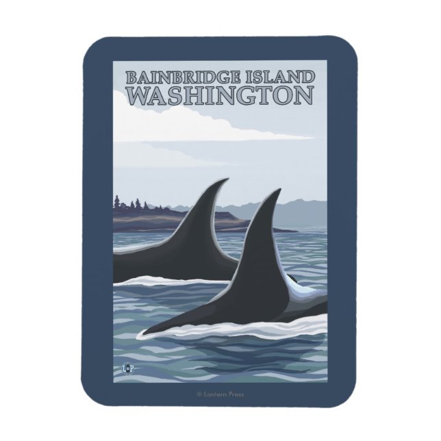 Magnet Flexible Orca Whales #1 - Bainbridge Island, Washington (Vertical)