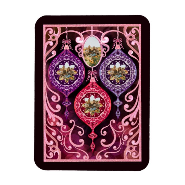 Magnet Flexible Ornamental Christmas - Photo Christmas card (Vertical)