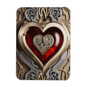 Magnet Flexible Ornement mystérieux au coeur rouge