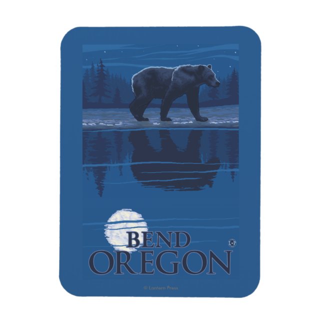 Magnet Flexible Ours au clair de lune - Pente, Oregon (Vertical)