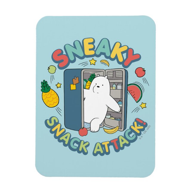 Magnet Flexible Ours De Glace - Attaque Snack Sneaky! (Vertical)
