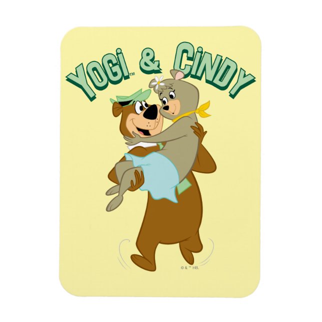 Magnet Flexible Ours de Yogi portant un ours de Cindy (Vertical)