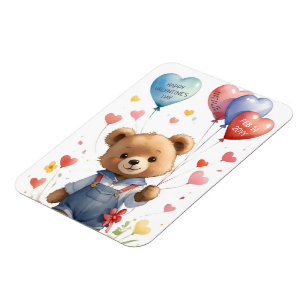 Magnet Flexible Ours en peluche personnalisé aquarelle Saint-Valen