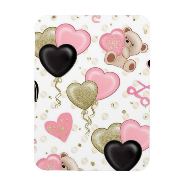 Magnet Flexible Ours et coeurs (Vertical)