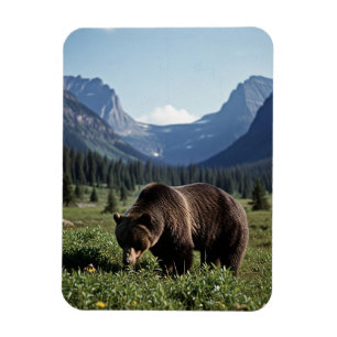 Magnet Flexible Ours Grizzly dans le parc national de Glacier Trav