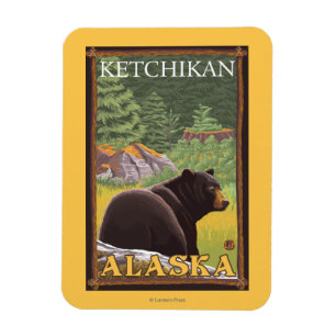 Magnet Flexible Ours noir en forêt - Ketchikan, Alaska