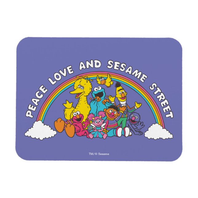Magnet Flexible Paix, amour et sésame Street (Horizontal)