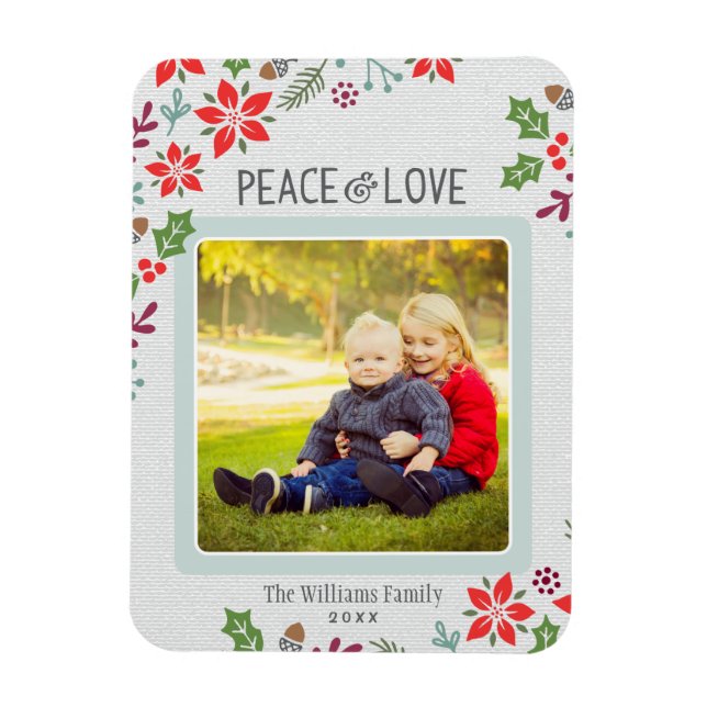 Magnet Flexible Paix et amour | Photo de vacances (Vertical)
