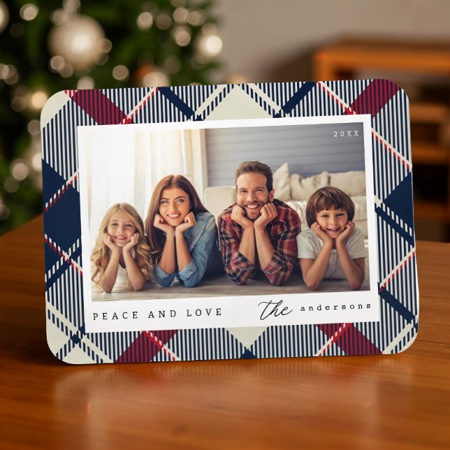 Magnet Flexible Paix moderne et amour Photo de famille de Noël (Créateur téléchargé)
