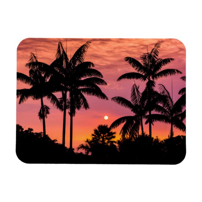 Magnet Flexible Palmiers en silhouette, Hawaii (Horizontal)