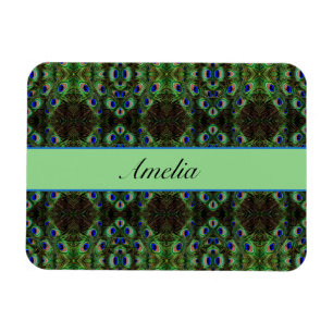 Magnet Flexible Panache Royal - Motif Luxueux de Plume de Paon