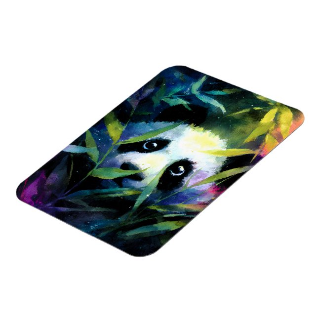 Magnet Flexible Panda Peeking Bamboo Aquarelle (Côté Gauche)