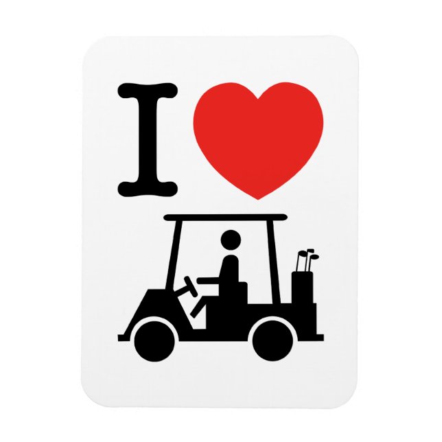 Magnet Flexible Panier de golf I Heart (Love) (Vertical)