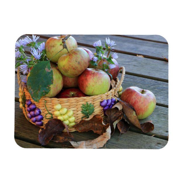 Magnet Flexible Panier de récolte abondant de délicieuses pommes (Horizontal)