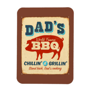 Magnet Flexible Panneau métallique vintage - BBQ papa