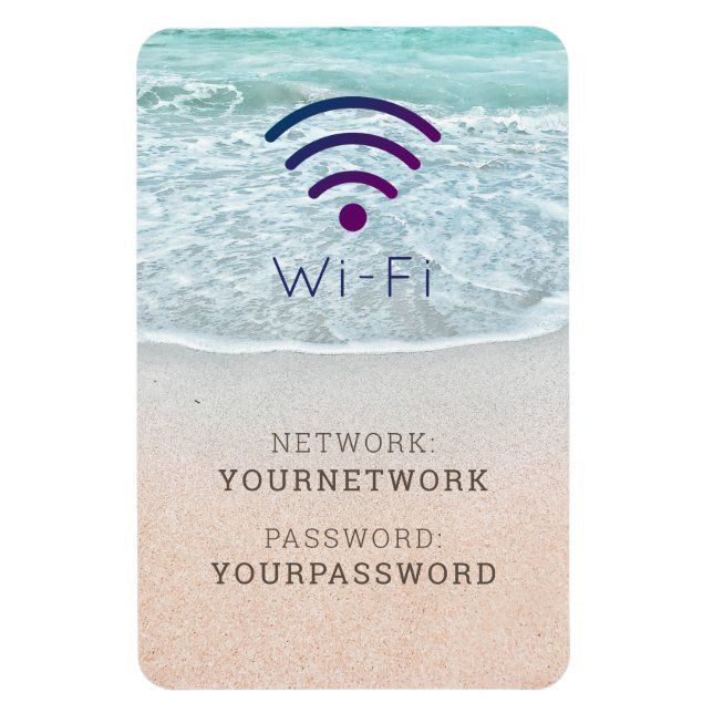 Magnet Flexible Panneau Wi-Fi Turquoise Blue Ocean Beach (Vertical)