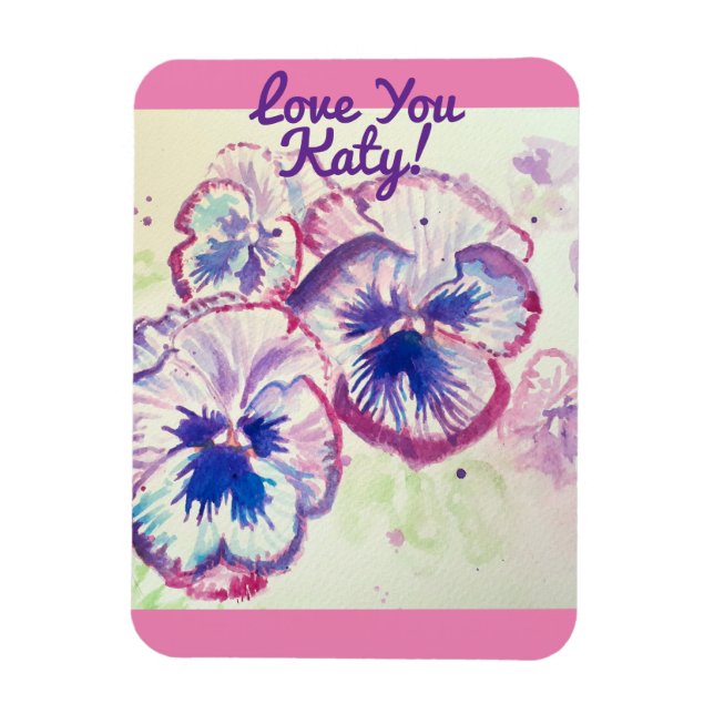 Magnet Flexible Pansy Pansies Purple Flower Floral Pink (Vertical)