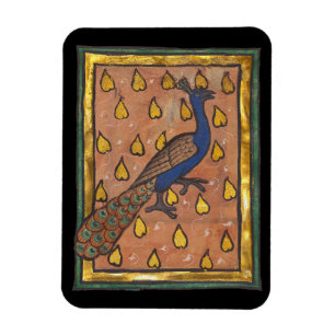Magnet Flexible Paon du bestiaire médiéval c. 1270