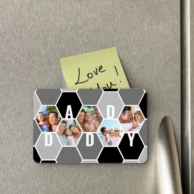 Magnet Flexible Papa 5 Photo 5 Lettre Honeycomb Photo Collage (Créateur téléchargé)